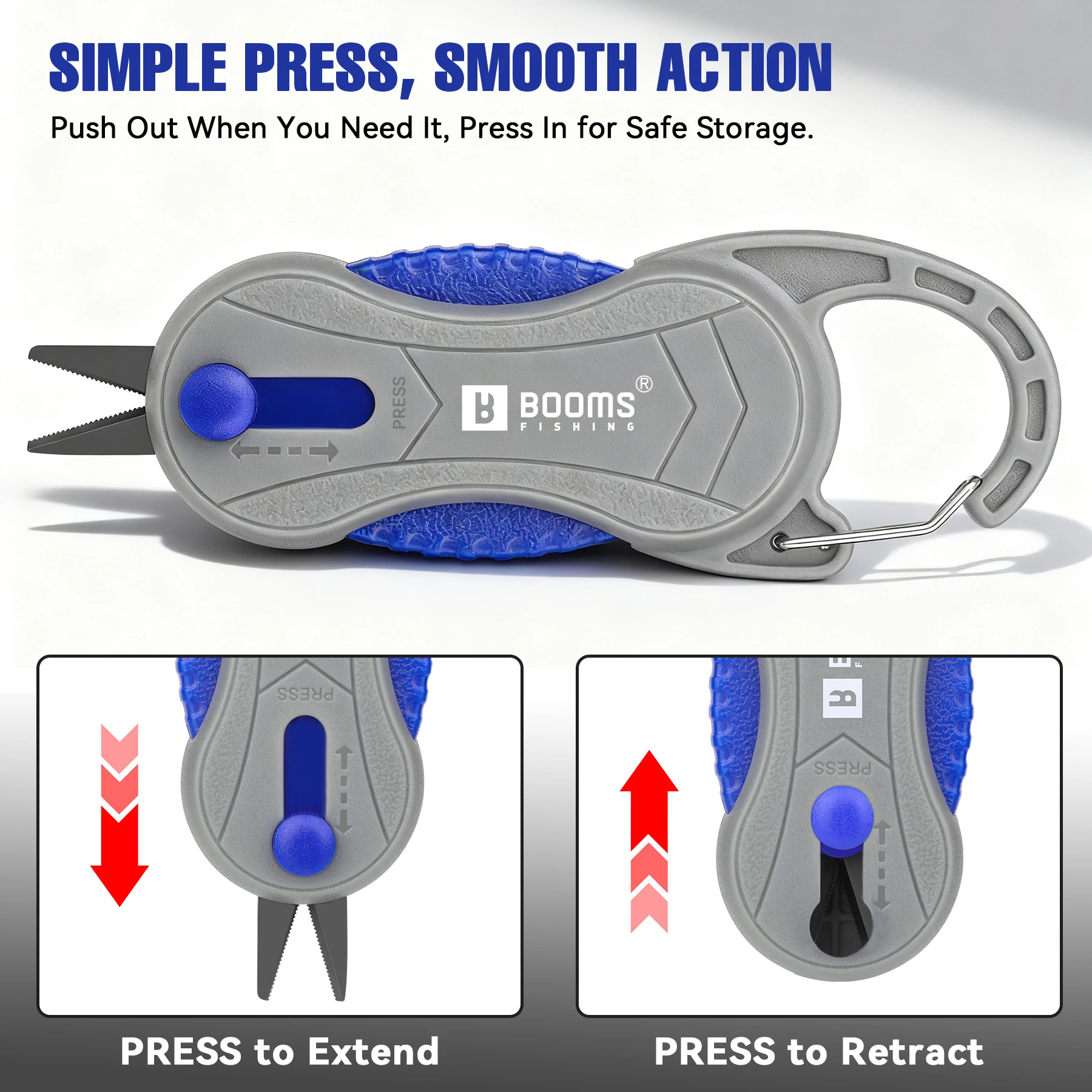 Booms-microtijeras de pesca, cortador de hilo de pescar, cuchillas de acero inoxidable, corte trenzado, líneas Mono y fluoro, herramientas limpias y suaves - imagen 3