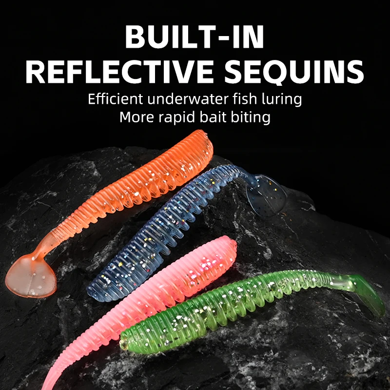 MEREDITH Awaruna Señuelos de Pesca 8cm 10 Uds 3,2g Wobblers señuelos blandos artificiales Shad carpa pesca de silicona cebos blandos aparejos - imagen 5