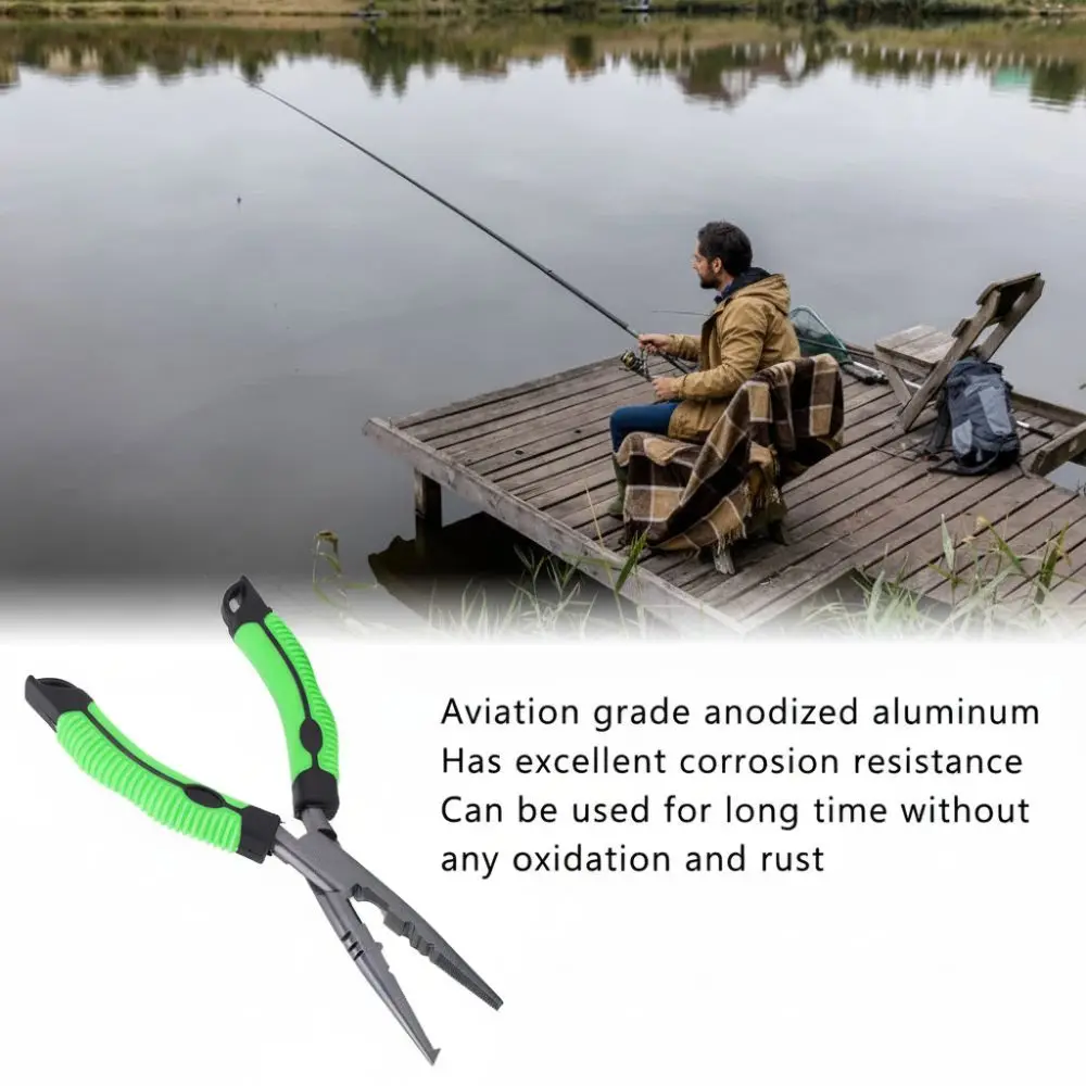 Cortador de hilo de pescar de acero inoxidable, mango ergonómico, cortaúñas de hilo de pescar de dos tamaños, alicates de pesca multifunción - imagen 3