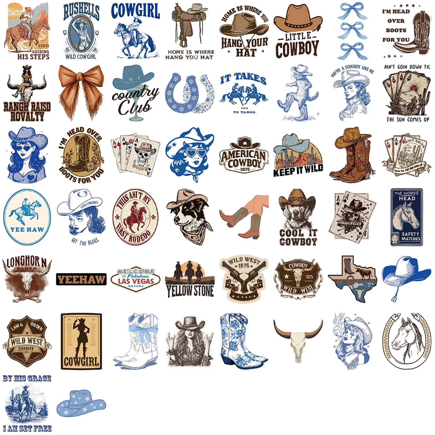 Pegatinas vaquero Salvaje Oeste impermeables para móvil y maleta - imagen 3