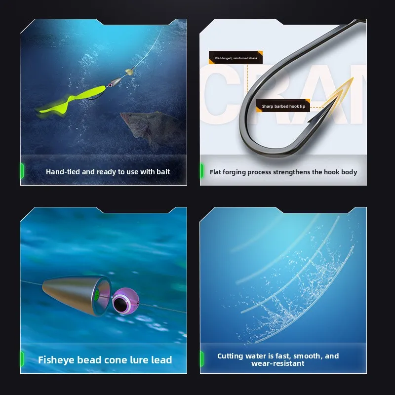 Texas Rig pre-atado anti-enredos para lubina con plomada y spinner - imagen 4