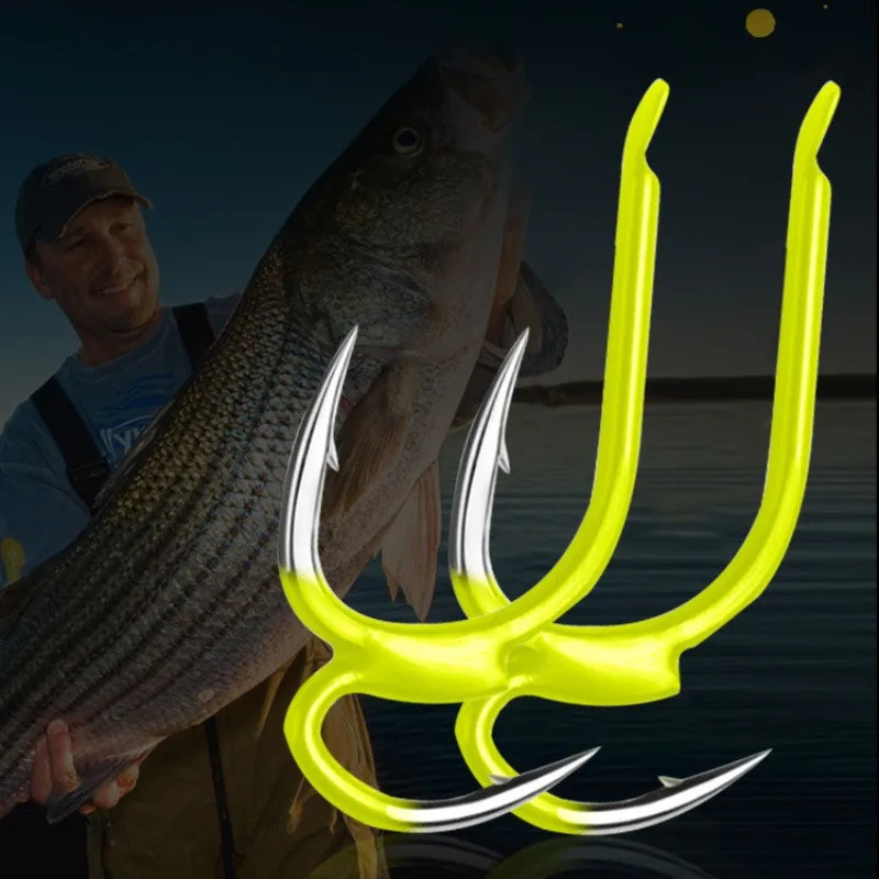 Lote de 10 anzuelos de pesca de acero rico en carbono