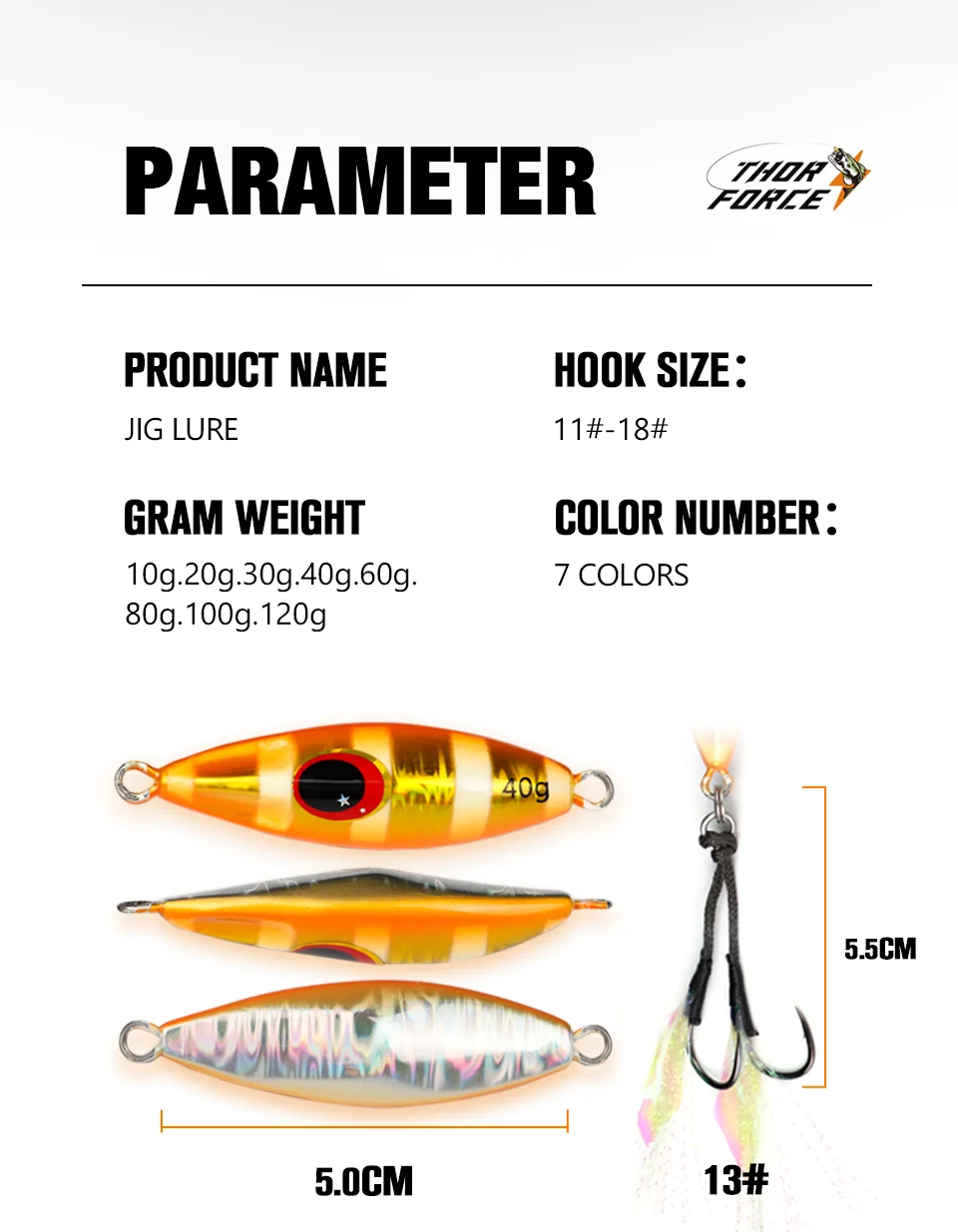 Experimente la emoción de la pesca con nuestro señuelo de plantilla diseñado para 11-18# ganchos y disponible en 7 colores vibrantes