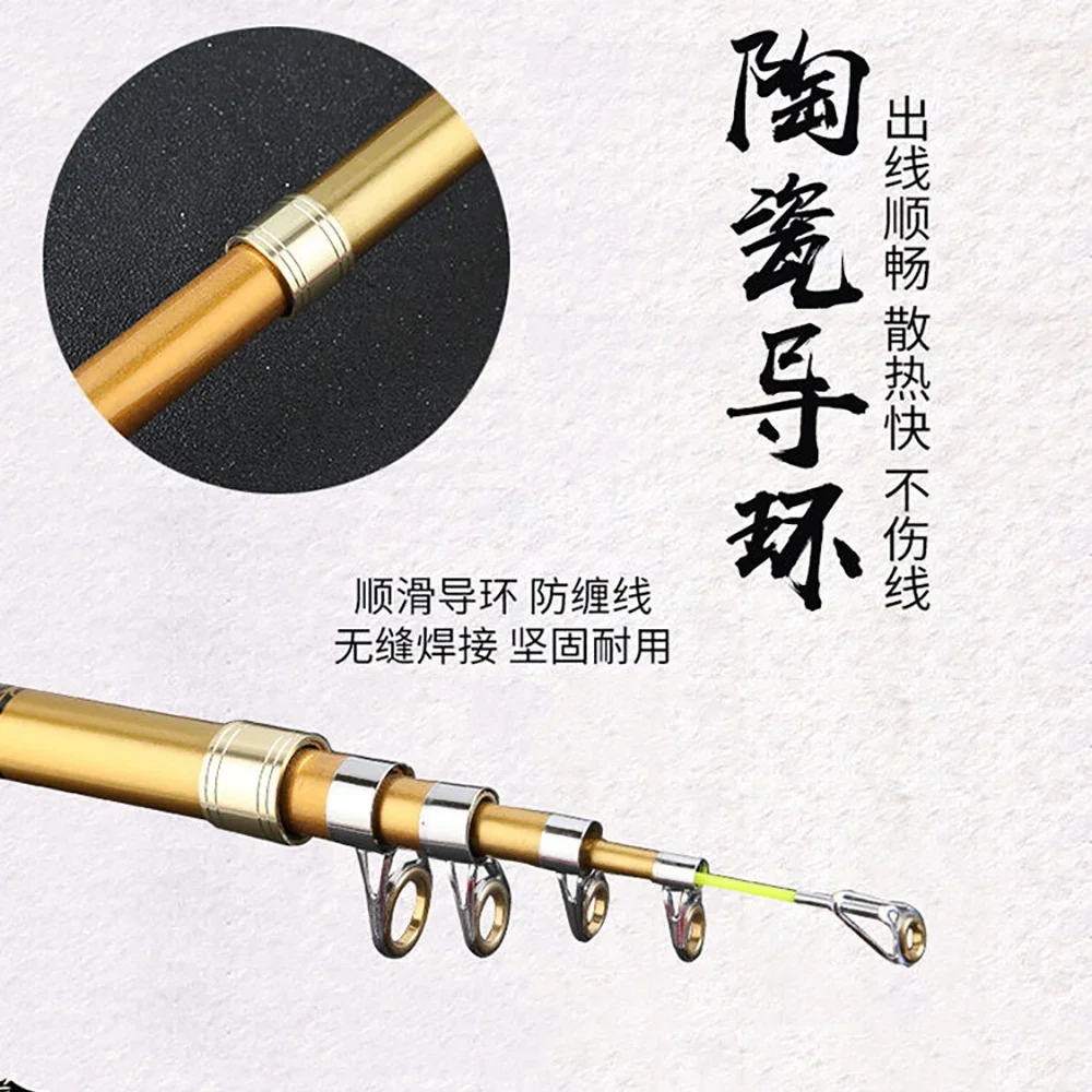 Cañas de pescar superduras, caña de tiro telescópica de larga distancia para barco de mar, equipo de pesca de alta calidad para agua dulce, 2,1 M-3,6 M - imagen 2