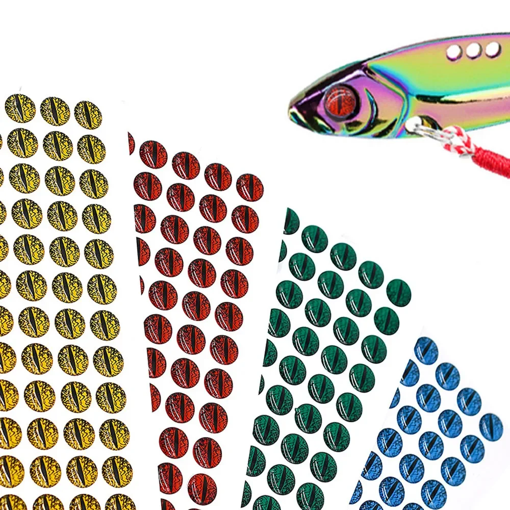 MNFT 100 piezas 3D ojos de pesca cebo con mosca señuelo material para agua salada, 6 mm/8 mm/10 mm/12 mm - imagen 5