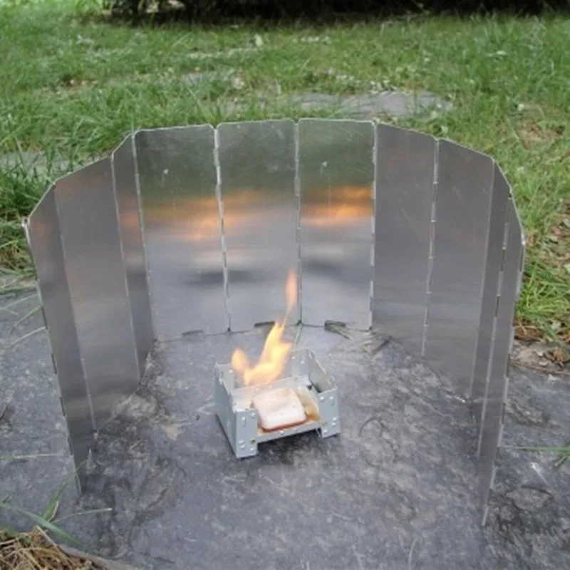 Pantalla Antiviento para Estufa Gas – Camping Aleación Aluminio