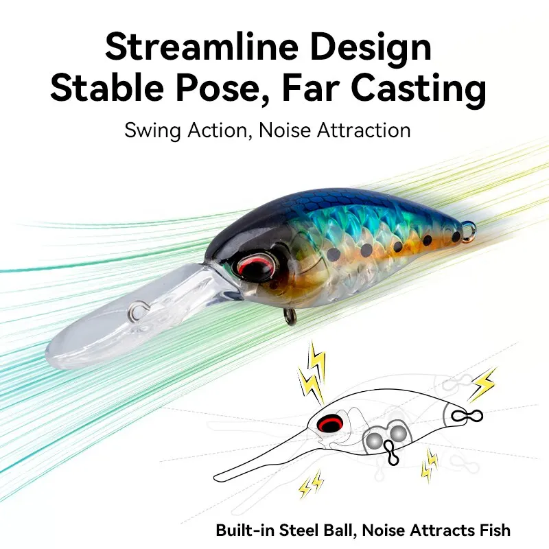 Kingdom flotante Crankbait Wobblers Minnow Jerkbait 6g/6,5g cebo duro Artificial Swimbait para lubina perca Lucio Señuelos de Pesca - imagen 4