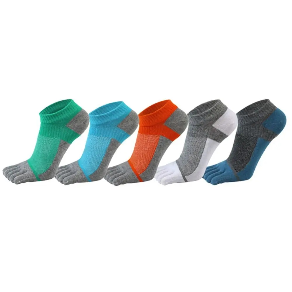Calcetines de malla antifricción para primavera y verano, calcetines deportivos de algodón puro No Show, calcetines tobilleros para hombre, calcetines tobilleros con cinco dedos