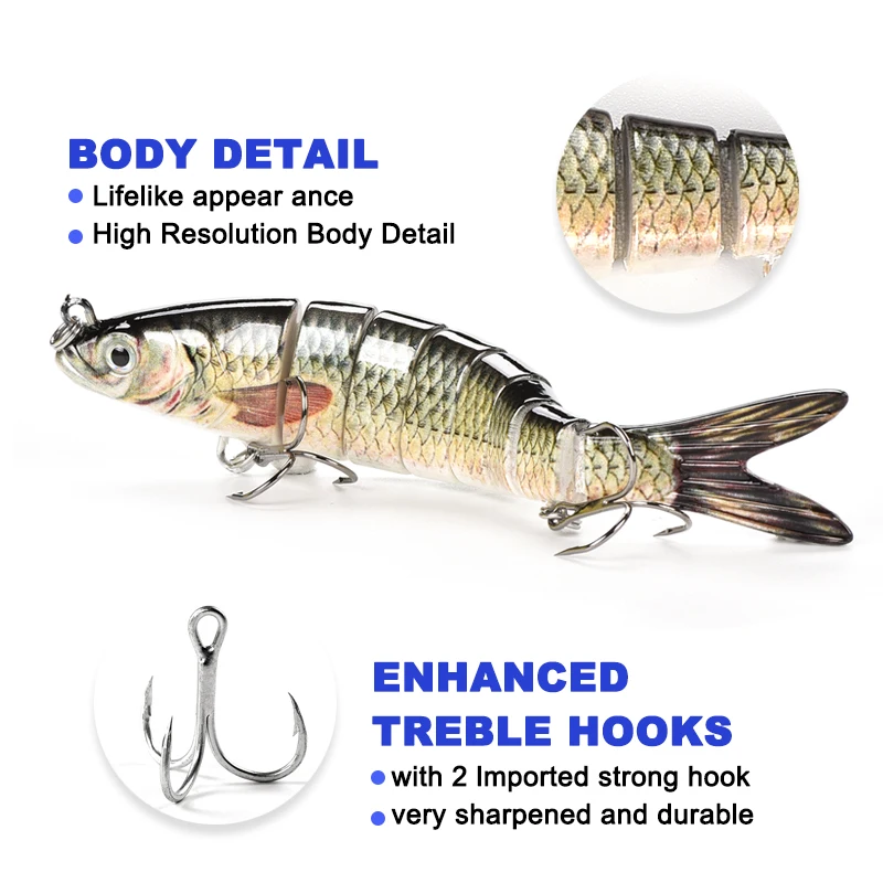 Wobblers de hundimiento de 100/135mm, Señuelos de Pesca articulados Crankbait Swimbait de 8 segmentos, cebo Artificial duro para aparejos de pesca - imagen 4