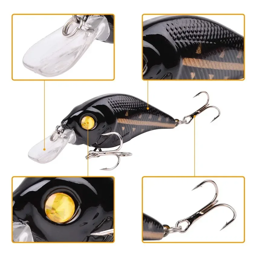 Señuelos duros VIB de 8cm y 11g, anzuelos triples, Crankbait, Wobblers, aparejos de Pesca, 1 unidad - imagen 3