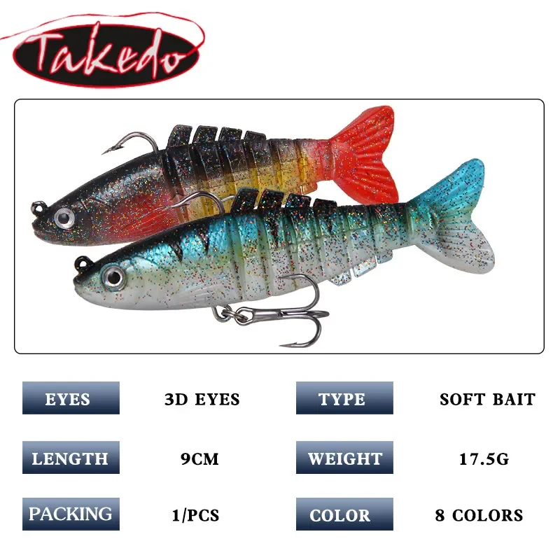 Takedo XY08 Swimbait articulado vibrante para perca y mandarín - imagen 2