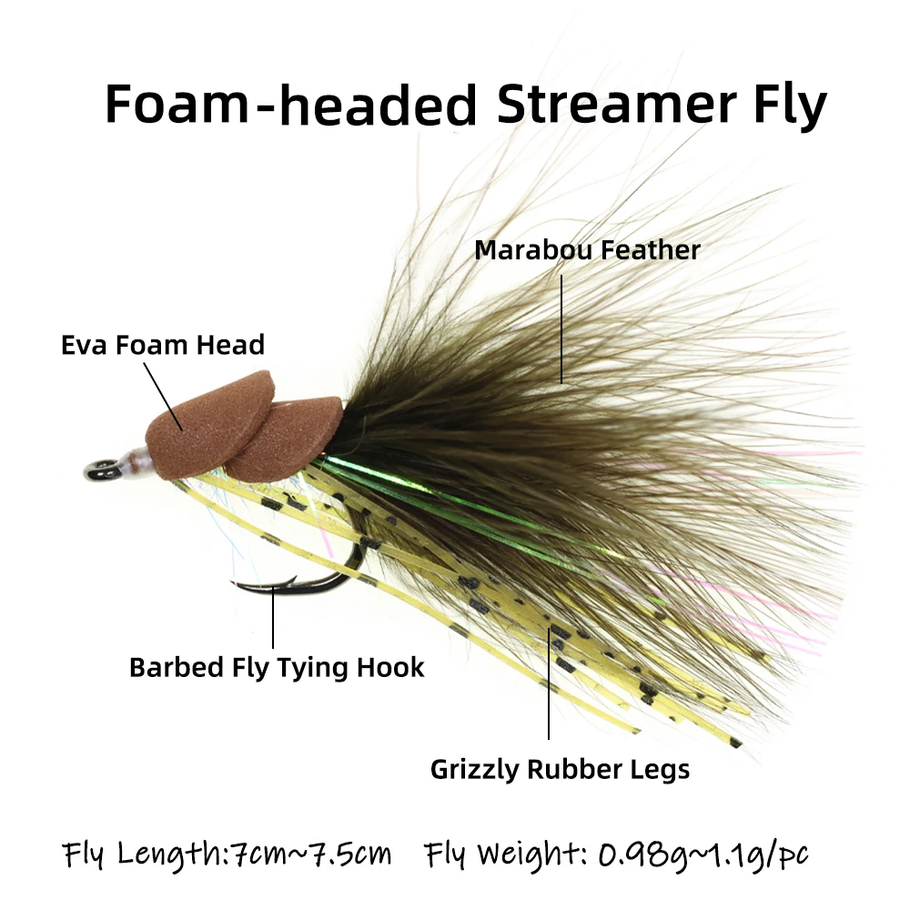 Wifreo Streamer Foam Head Marabou – Trucha y lucio - imagen 2