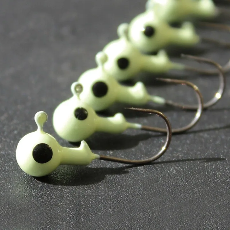 Bola Jig head accesorios de señuelo de pesca señuelos blandos plantillas que brillan en la oscuridad aparejos de cebo 2,5/3,5/5/7/10/14g - imagen 5