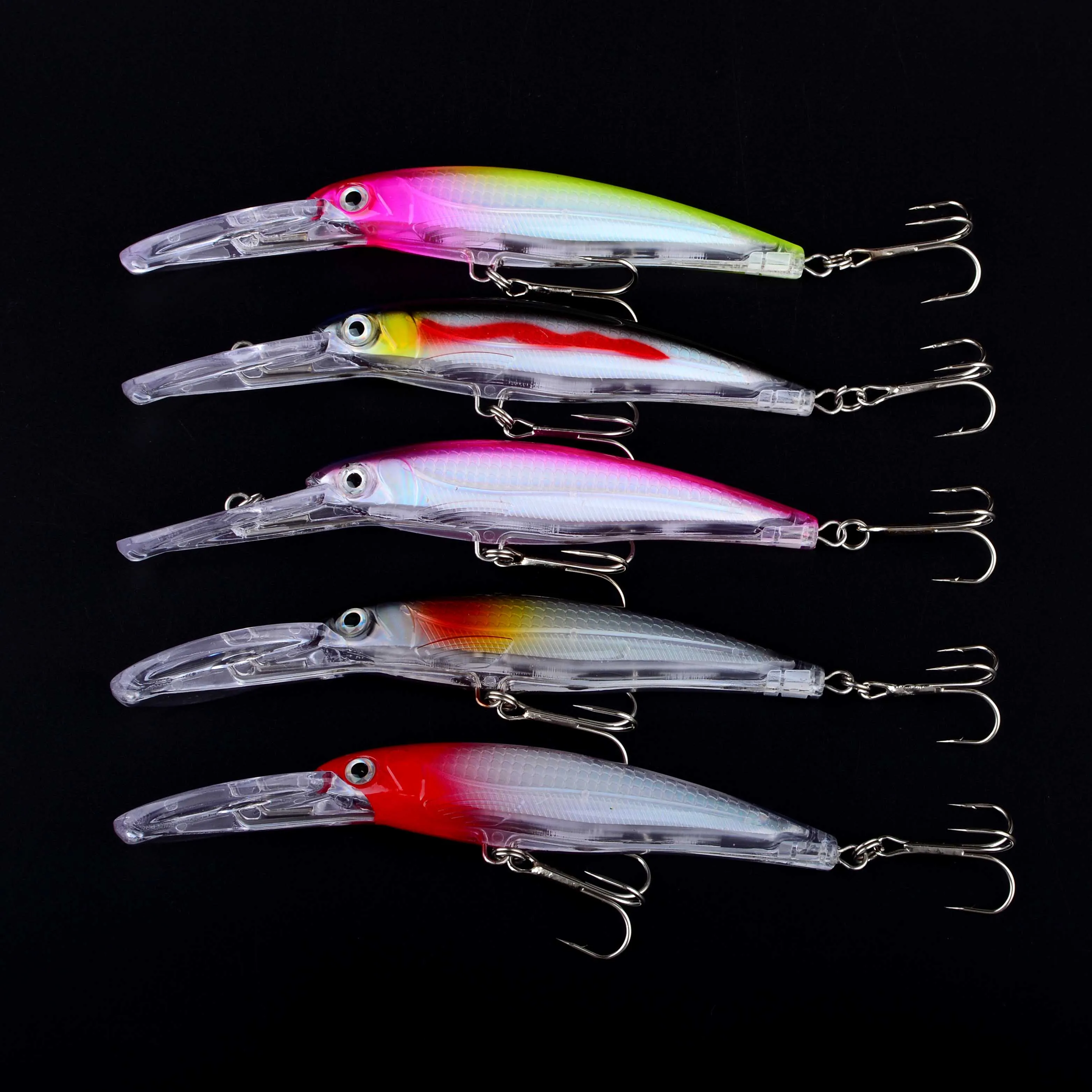 Señuelo de pesca flotante Minnow, Crankbait Wobblers, cebo duro de plástico Artificial, Lucio, aparejos de pesca Jerkbait, 5 uds. ﻿ - imagen 5