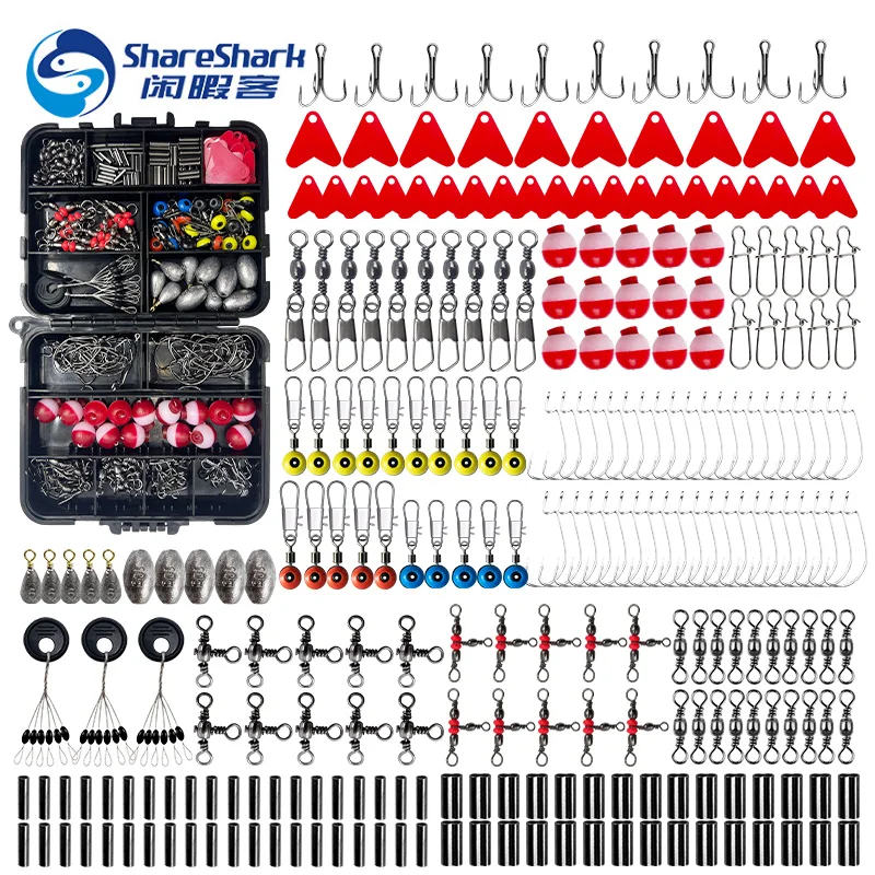Juego de accesorios de pesca de 263 piezas, anzuelo de manivela flotante esférico, anillo giratorio, plomo de plomo, señuelo, juego de aparejos de pesca, herramienta - imagen 2