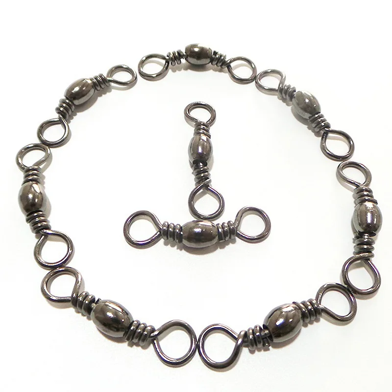 Señuelos de Pesca giratorios de enclavamiento, aparejos de pesca de mar, conector giratorio, 10 unids/lote - imagen 3