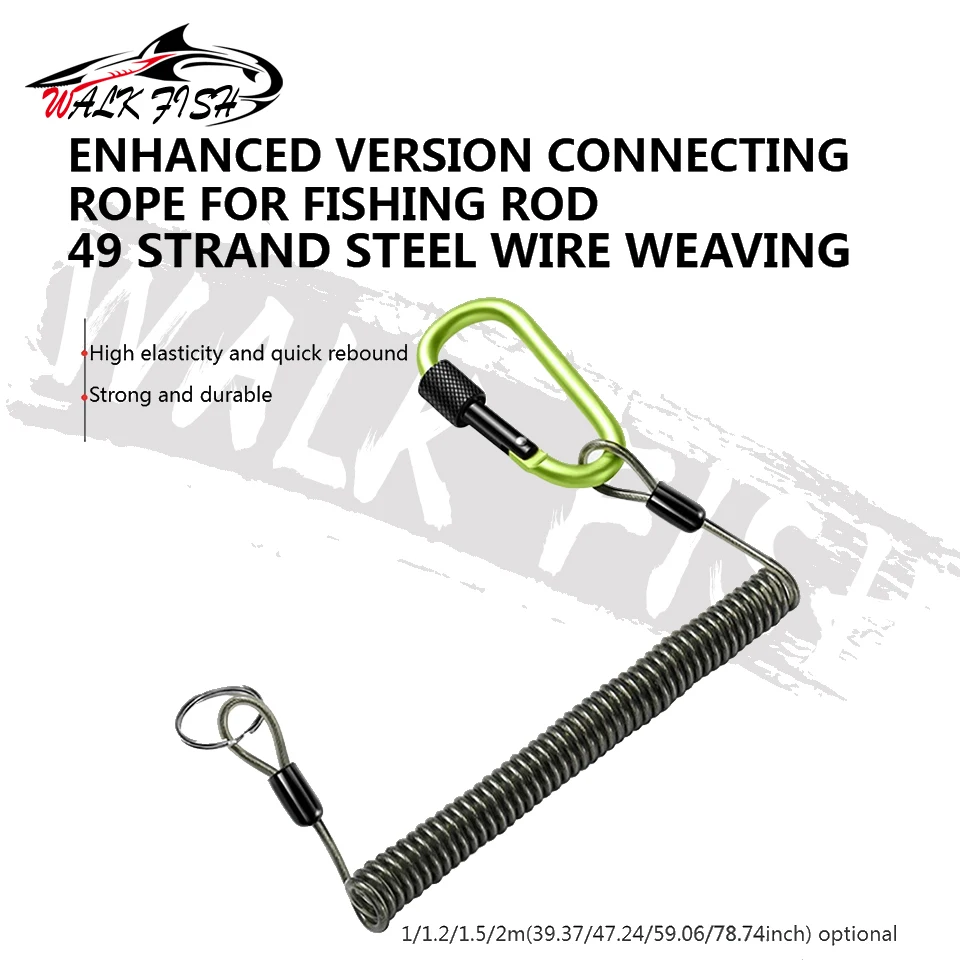 Cordón antipérdida telescópico elástico WALK FISH de seguridad para pesca