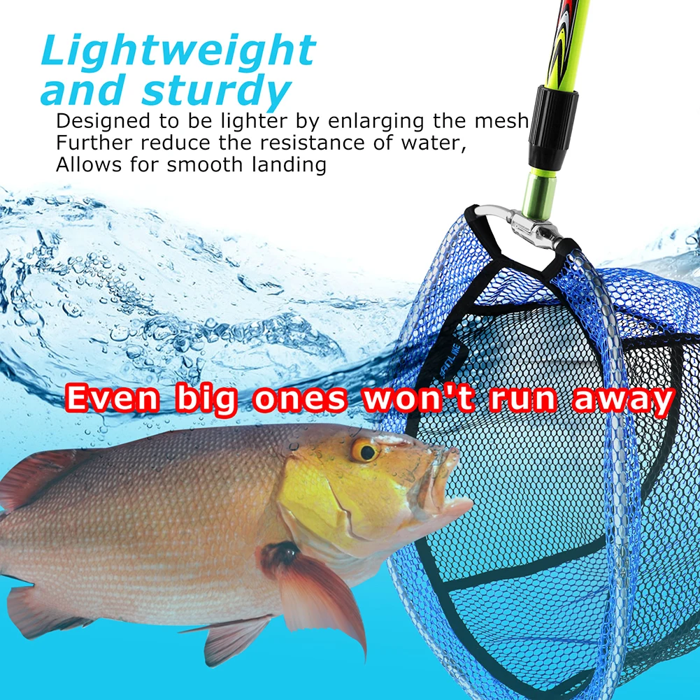 SANLIKE red de pesca portátil, malla de inmersión de goma, tipo de apertura plegable, accesorios de equipo de pesca, 35/40/50cm - imagen 5