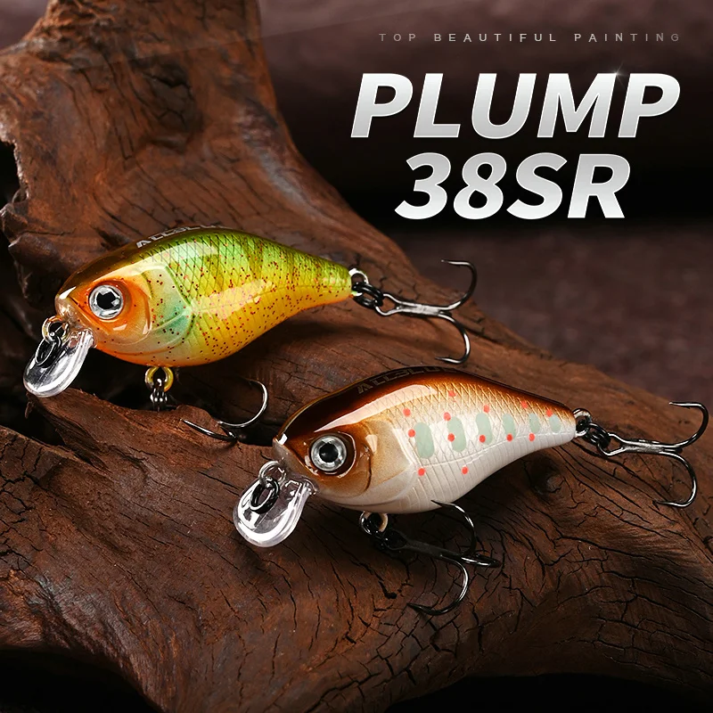 ALLBLUE-señuelo de pesca duro, Crankbait 38mm 4g, sonajero poco profundo, flotante, pececillo, manivela Artificial, aparejos de trucha - imagen 3