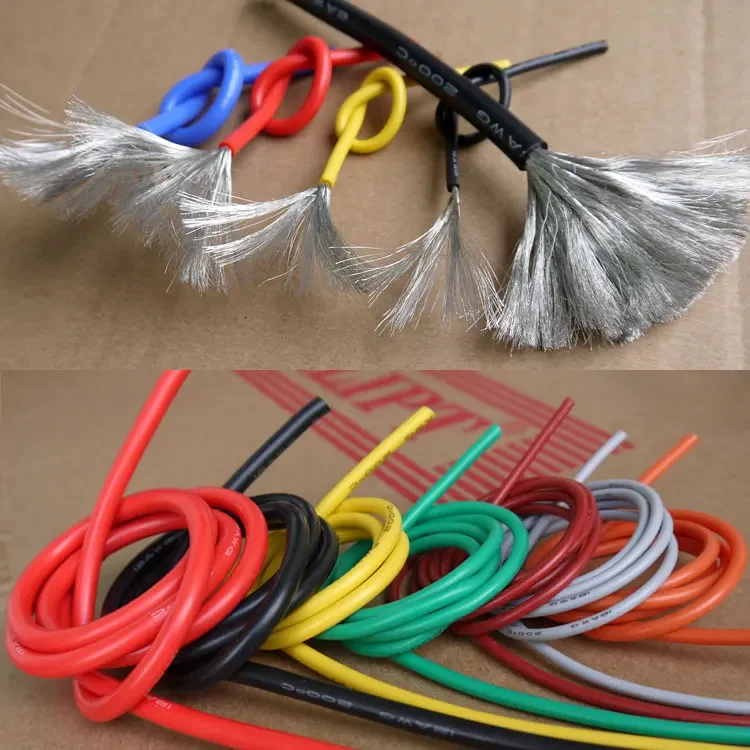 10 metros/lote Cable de silicona eléctrico suave resistente al calor 8 10 12 14 16 18 20 22 24 26 28 30 AWG 5M rojo y 5M negro