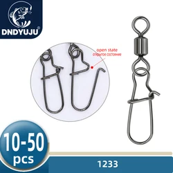 DNDYUJU-conector de pesca, Pin de acero inoxidable, rodamiento giratorio con broche para señuelo de pescado, accesorios de aparejos, anzuelo