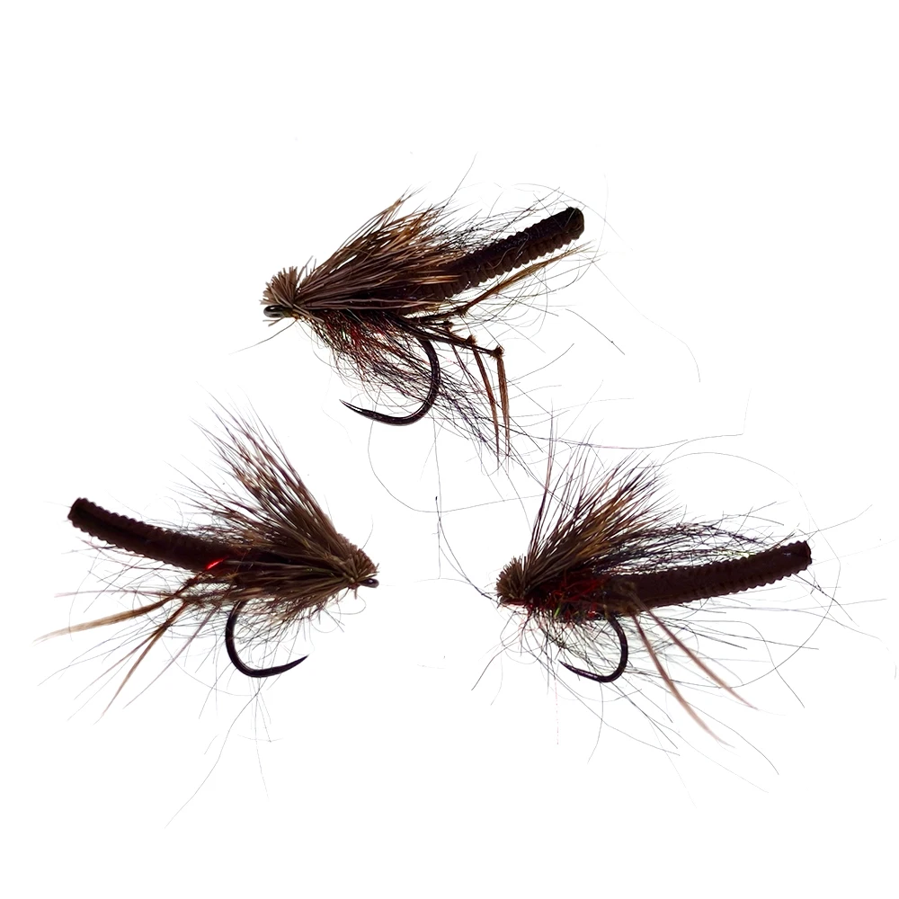 Wifreo Mosca Seca Caddis Pelo de Alce Marrón #12 #14 #16 Sin Púas - imagen 4