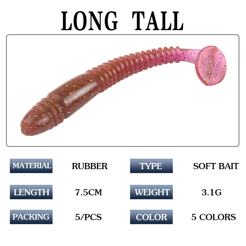 Cebo blando de silicona para pesca, Wobbler de 7,5 cm y 3,1g para lubina/Lucio, Crankbaits, Swimbait Artificial, cebo móvil para peces, 10 Uds. - imagen 2