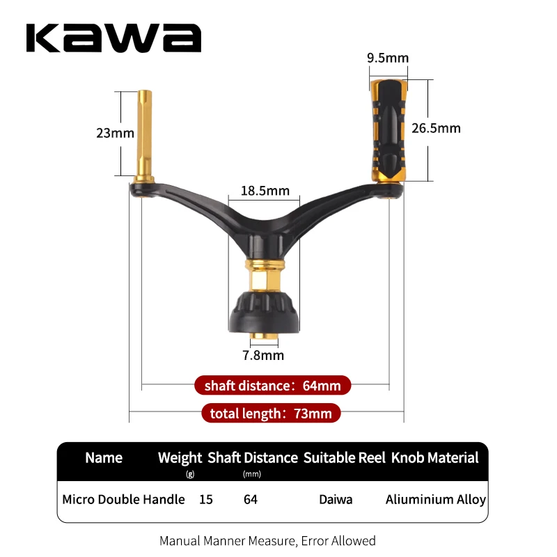 Kawa-mango de pesca con microcarrete, accesorio de aleación de aluminio, perilla Materail, traje D y S, accesorio basculante, mango DIY, 1 ud. - imagen 5
