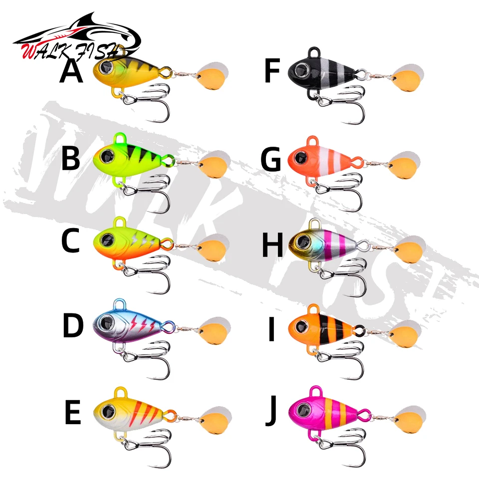 WALK FISH 1 Uds 6g-25g señuelo de pesca giratorio Metal Vib vibración cebo cuchara señuelos Metal señuelo de pesca cebo duro Spinnerbait aparejos - imagen 5