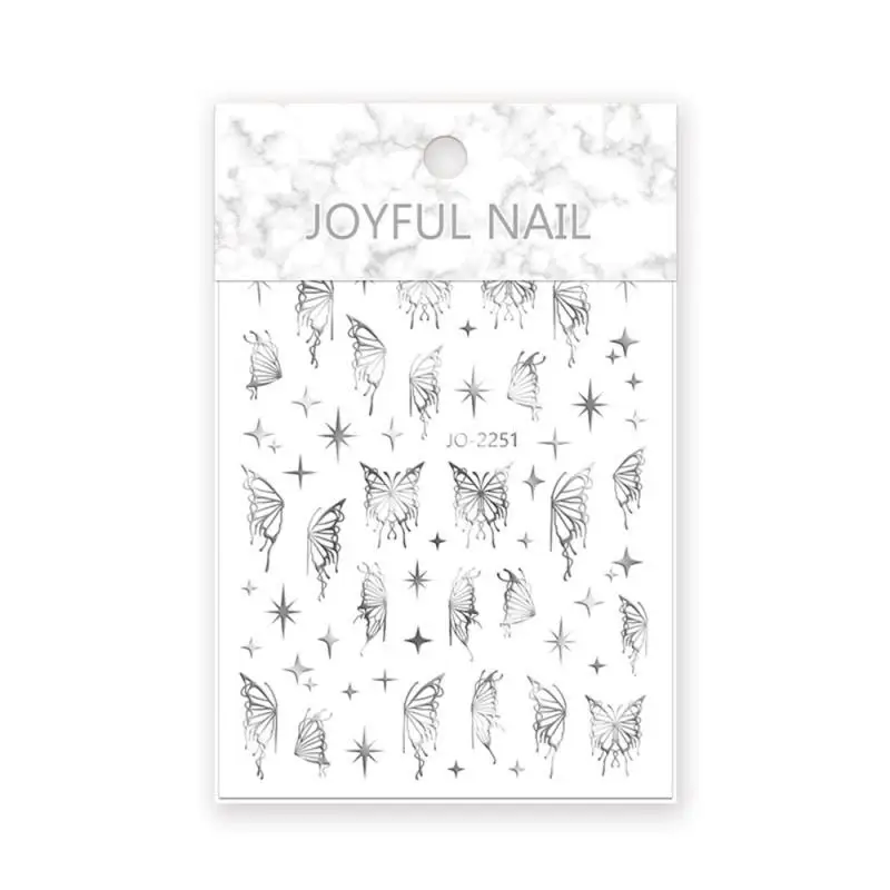 Pegatinas de estrellas para uñas, 1/2/3 piezas, 3D, Corazón Azul, arcoíris, Planeta, nubes, diseño de puntas de manicura, decoración artística de uñas - imagen 4