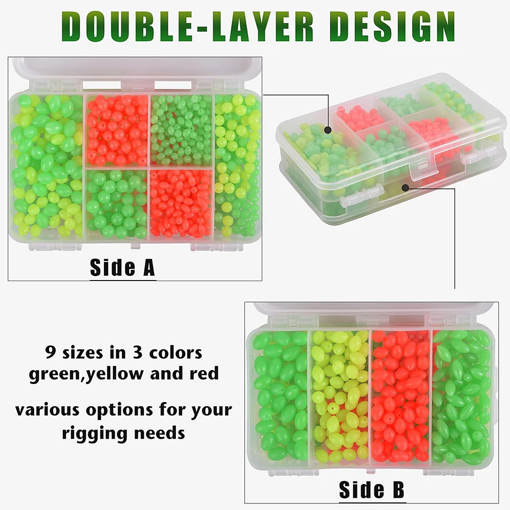 Cuentas luminosas ovaladas para pesca en agua dulce y salada - imagen 5