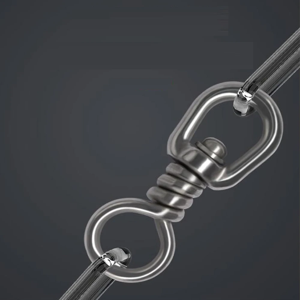 DNDYUJU conector de rodamiento pesado giratorio de pesca de acero inoxidable, gancho de anillo sólido rodante, accesorios de Tacke de pescado, 1pc - imagen 5