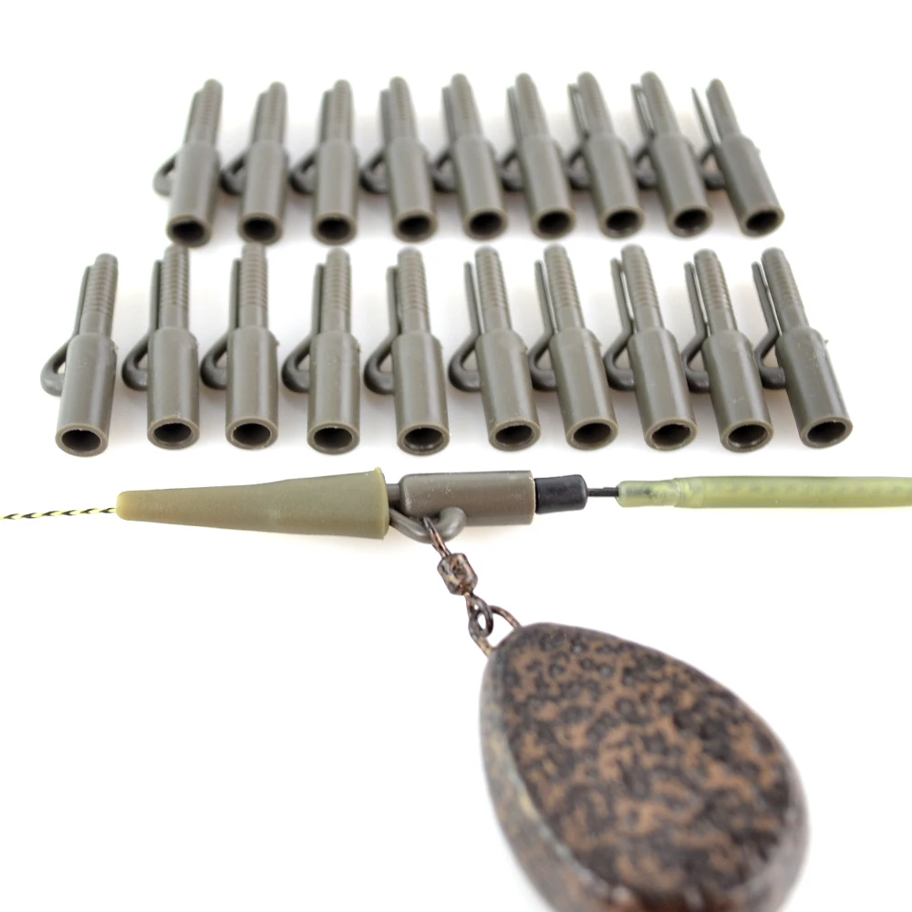 Clips de plomo de seguridad para pesca de carpa, 20 unidades, Clips a presión de cambio rápido para aparejos de pesca de carpa, AG032 - imagen 4