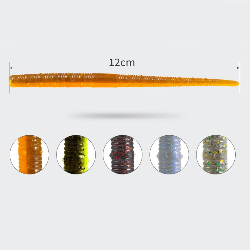 Señuelo de pesca de 8 piezas, 3,2g, 12cm, cola de tornillo, gusanos de pan, cebo Artificial flotante, carpa, lubina, Swimbait de silicona - imagen 3