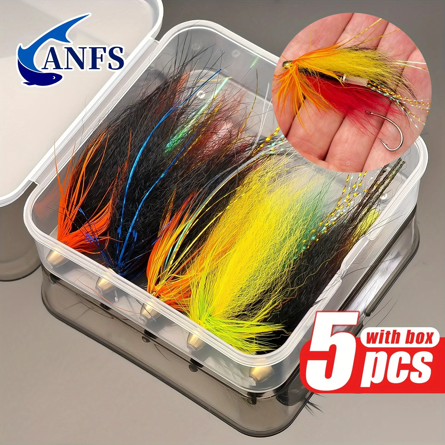 ANFS Moscas ahogadas conehead – Cabeza cobre para salmón y trucha - imagen 3