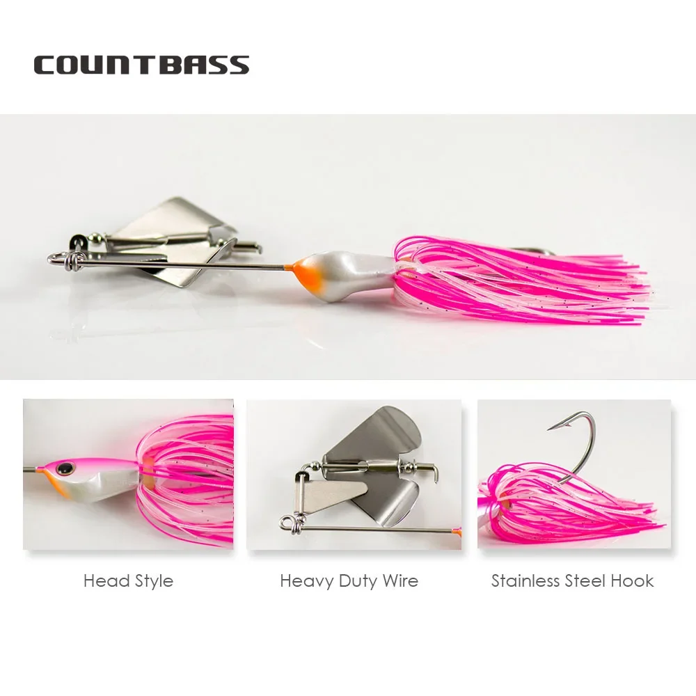 COUNTBASS-Señuelos de Pesca de lubina, cebos de alambre con faldas de silicona, 5/8oz, 6/0 ganchos - imagen 3