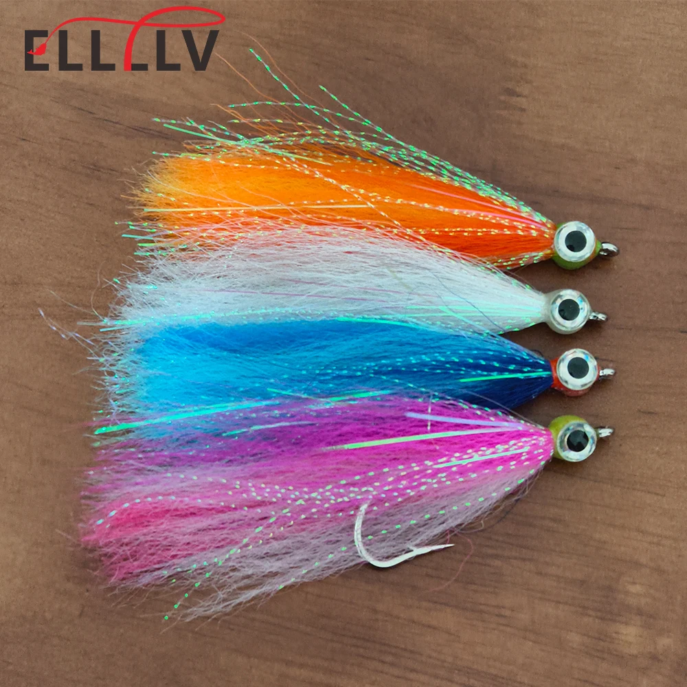 Ellllv 5/0 #   Serpentinas de agua salada, cebo suspendido para peces, pececillos, moscas, anzuelo fuerte, juego grande, señuelo de pesca, cebo para trucha marina y lubina - imagen 2