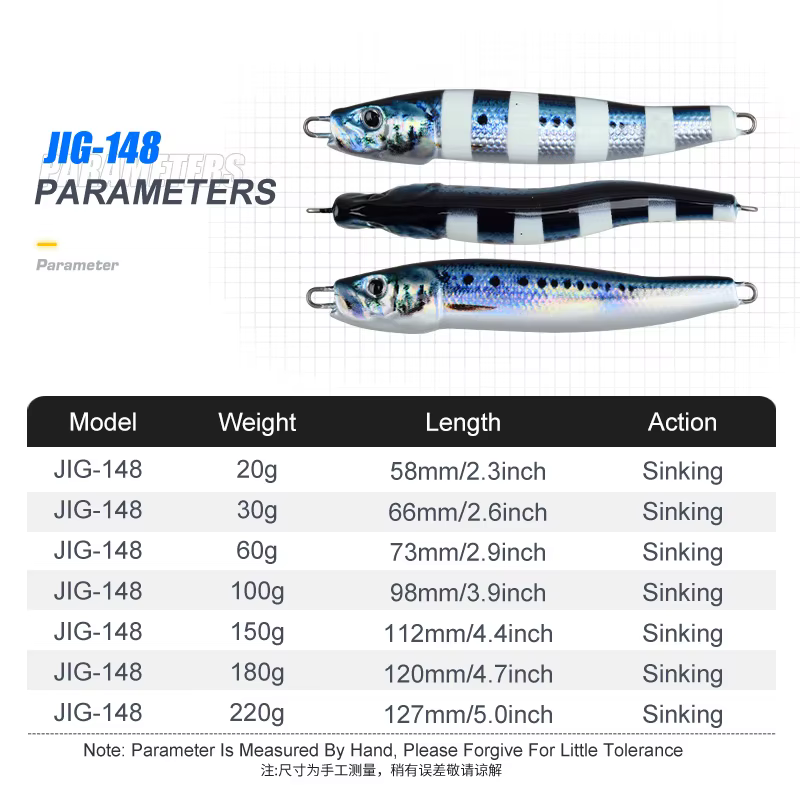 OBSESSION J148 20g-220g pesca de Metal en forma de S señuelo Jigbait duro brillo hundimiento Jig cebo escala realista pesca señuelos de Jigging de Metal - imagen 3