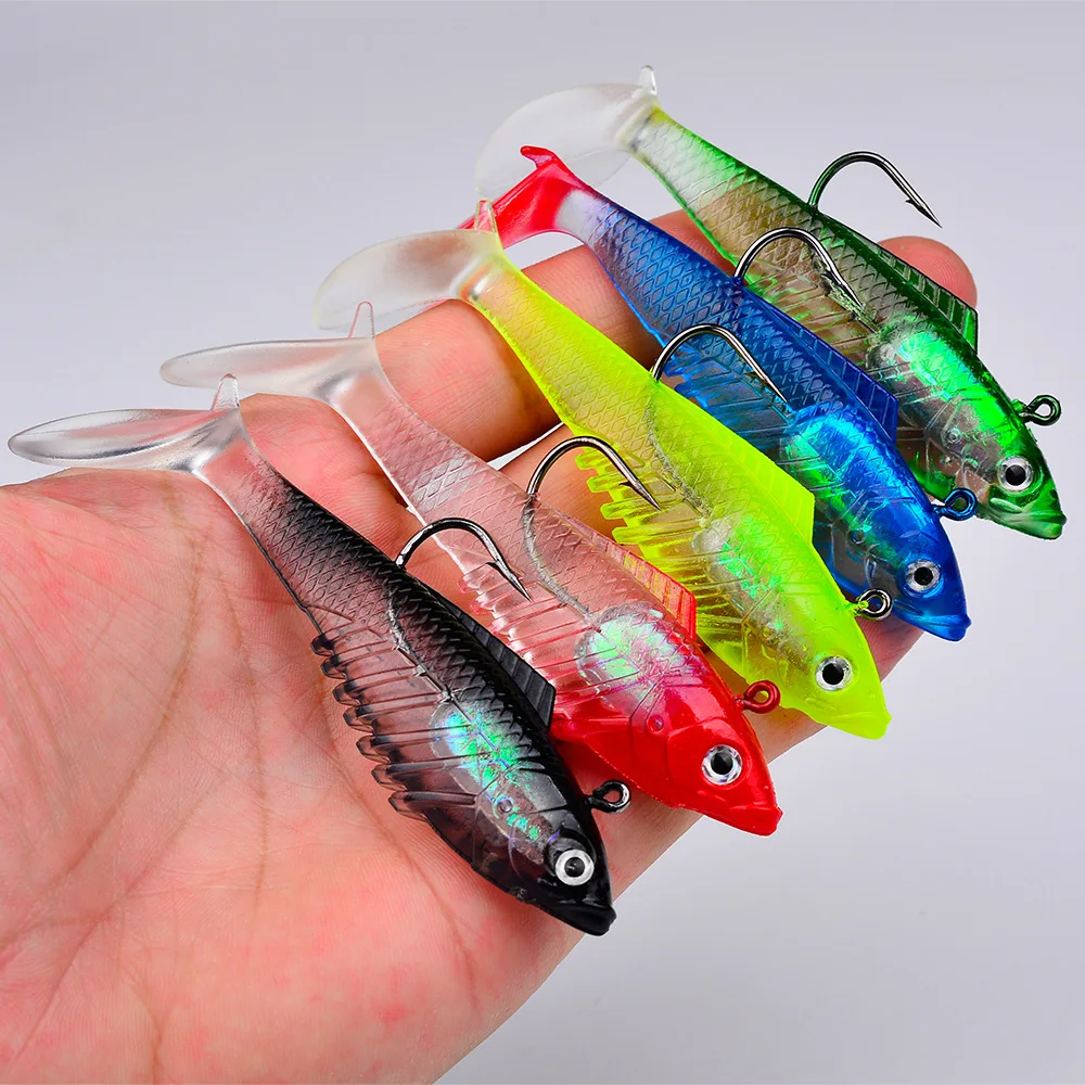 Jig Head T Tail señuelo suave señuelo de Pesca 11g 19g Jig Head Hook anzuelo de Pesca cebo Artificial aparejos de Pesca para Pesca trucha Zander - imagen 4