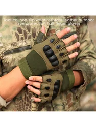 Guantes de pesca medio dedo tácticos para tiro y caza
