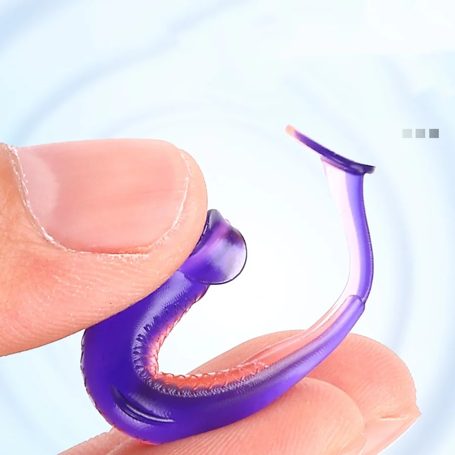 Señuelo de pesca pez colorido ojo 3d cola en T cebo suave 6cm 1,3g señuelos de gusano artificiales Texas Drop-Shot mordedura plataforma de plomo lote 10 piezas - imagen 2