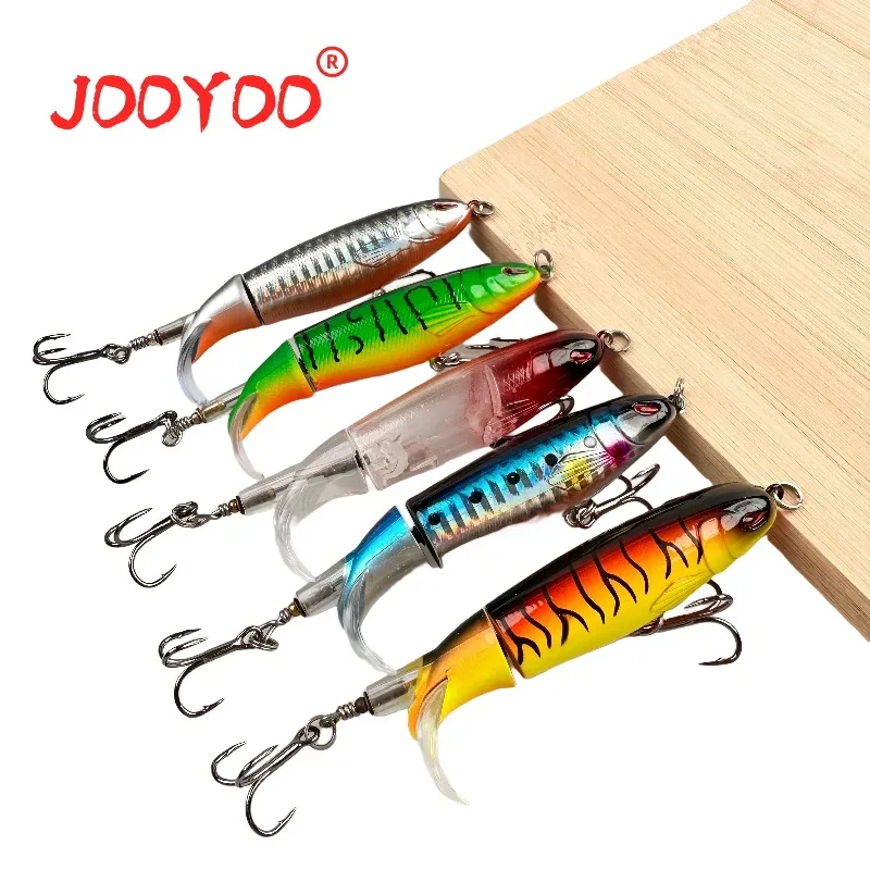 Juego de 5 Señuelos de Pesca Road Runner Spinnerbaits - Señuelos de Pesca de ABS y Acero al Carbono, Señuelo Duro Multiarticulado con Ojos 3D, Popper de Superficie - imagen 2