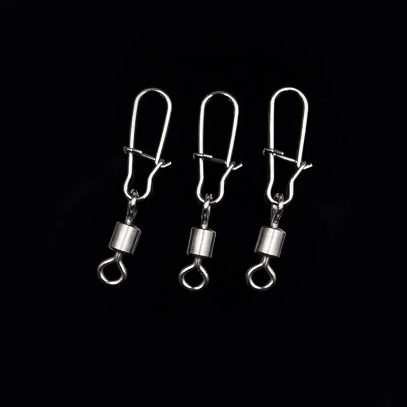 Accesorios de pesca de Lucio, Pin conector de rodamiento giratorio de acero inoxidable, anzuelos de pesca a presión, señuelo, aparejos de pesca, 30 unids/set - imagen 5