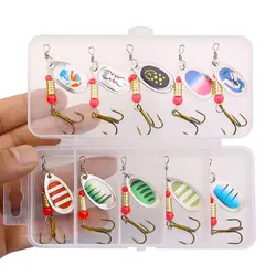 Señuelo giratorio de cuchara de Metal, 10 Uds., 3,3g, Spoonbait, Crankbaits, Wobblers de pesca para Lucio, Walleye, Zander, conjunto de ganchillo, aparejos de cebo