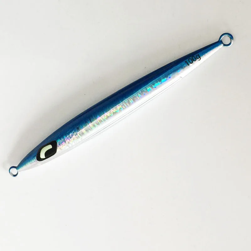 Señuelo de pesca de mar profundo de hundimiento rápido, señuelo de Jigging de Metal a rayas brillantes, cebo Artificial luminoso para atún, aparejos perfectos, 100g-150g - imagen 5