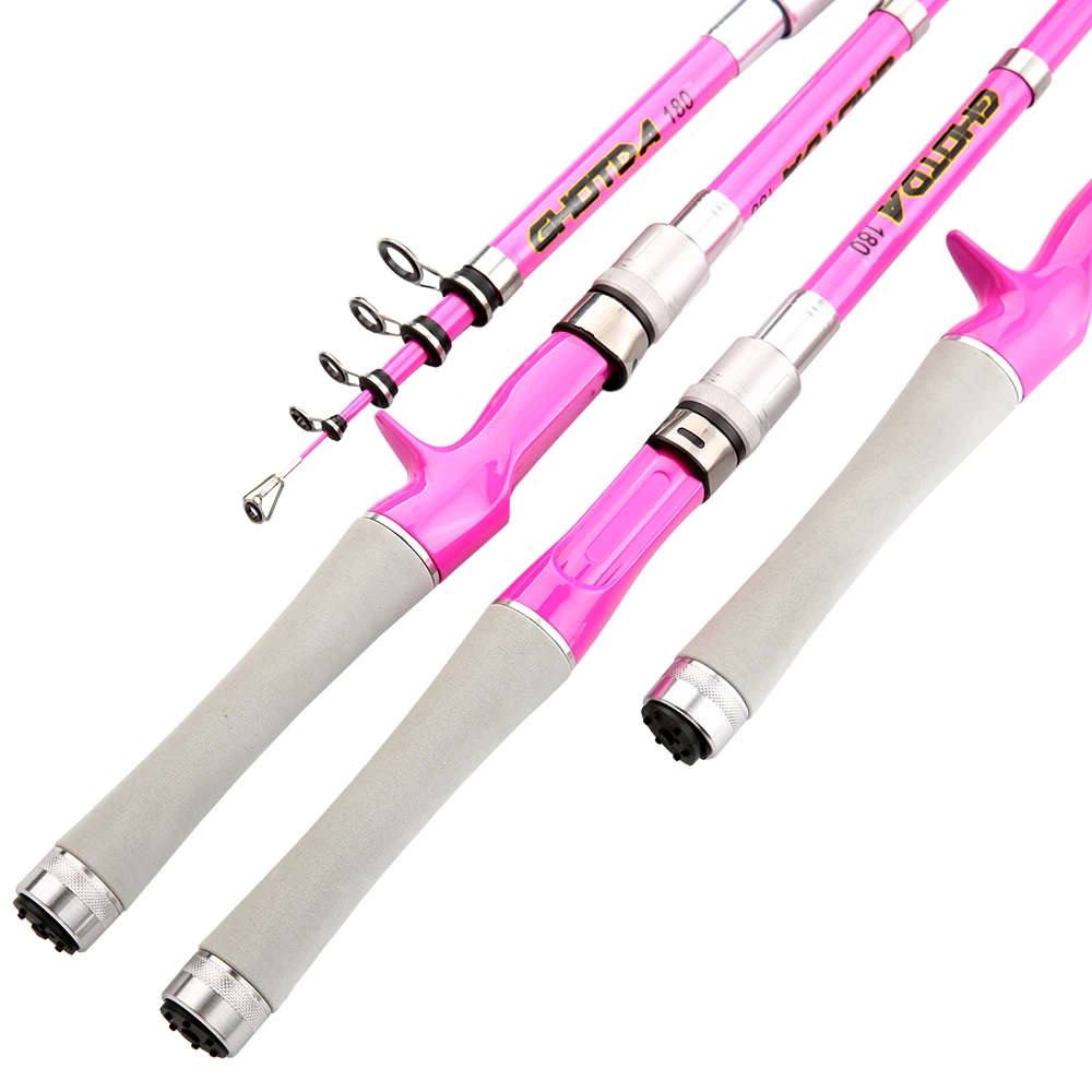 Caña de pescar ultraligera, señuelo giratorio/fundición de agua dulce, poste telescópico de fibra de carbono de alta calidad, Punta sólida de 1,5 m-2,4 m - imagen 3