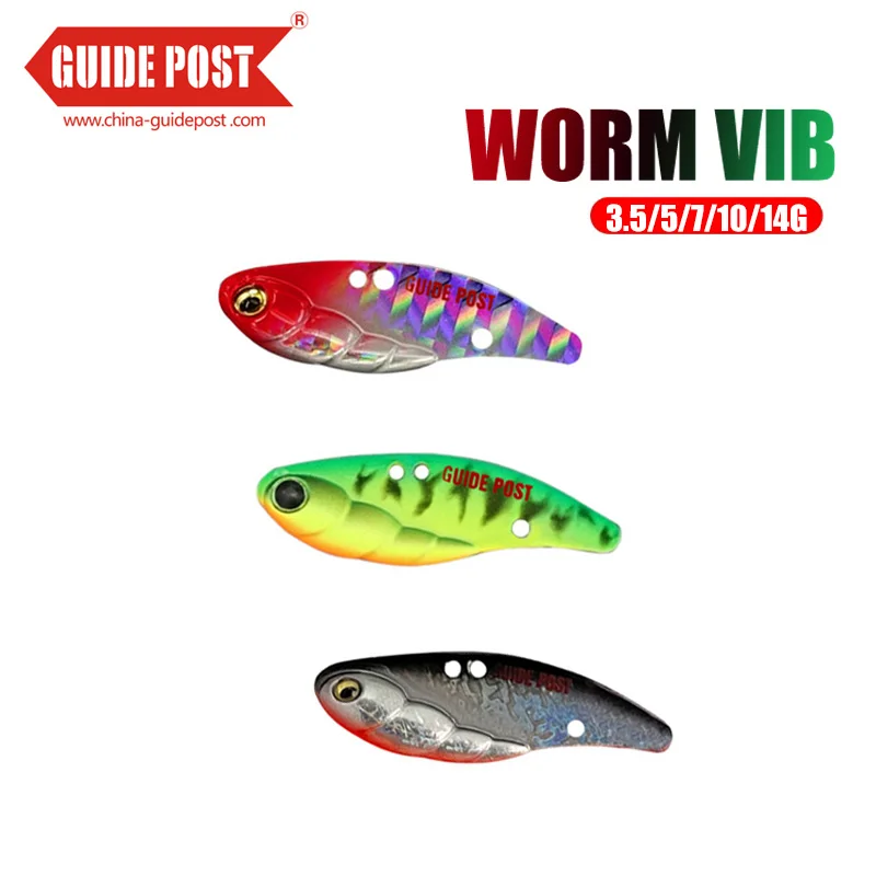 Poste guía 3,5/5/7/10/14g, 3 unids/lote/paquete, gusano VIB, forma de insecto, tiro súper largo, cebo duro de lubina Artificial para agua de mar y agua dulce