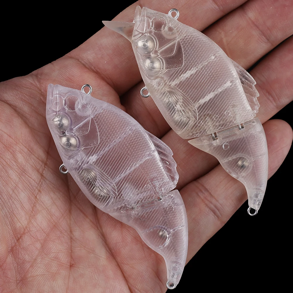 Chan'sHuang-Cebo en blanco sin pintar, 10 piezas, 75mm, 10,5g, flotante, 2 segmentos articulados, Swimbait, señuelo de pesca Artificial hecho a mano - imagen 4