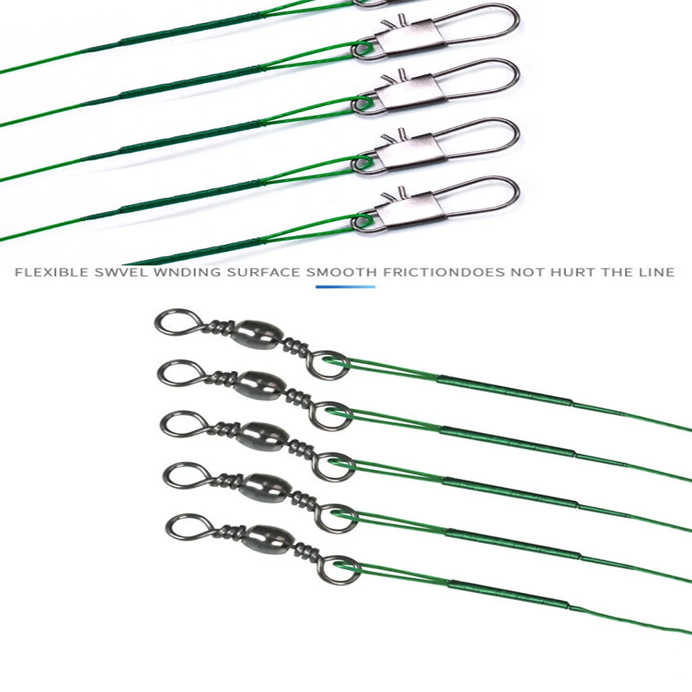 Sedal de pesca de acero antimordeduras, cable de prueba de 28Lbs/13kg, resistente, conector para anzuelos de señuelo, 60 piezas, 15cm-25cm - imagen 3