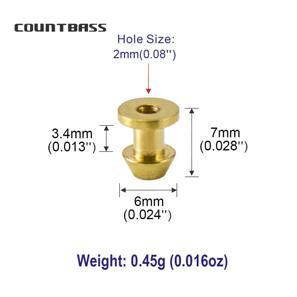 Countbass 10 Uds. Collar de falda, cuerpos de señuelo de latón, plomos de peso de pesca para hacer un aparejo Carolina para configuración de punzonado de lubina - imagen 3
